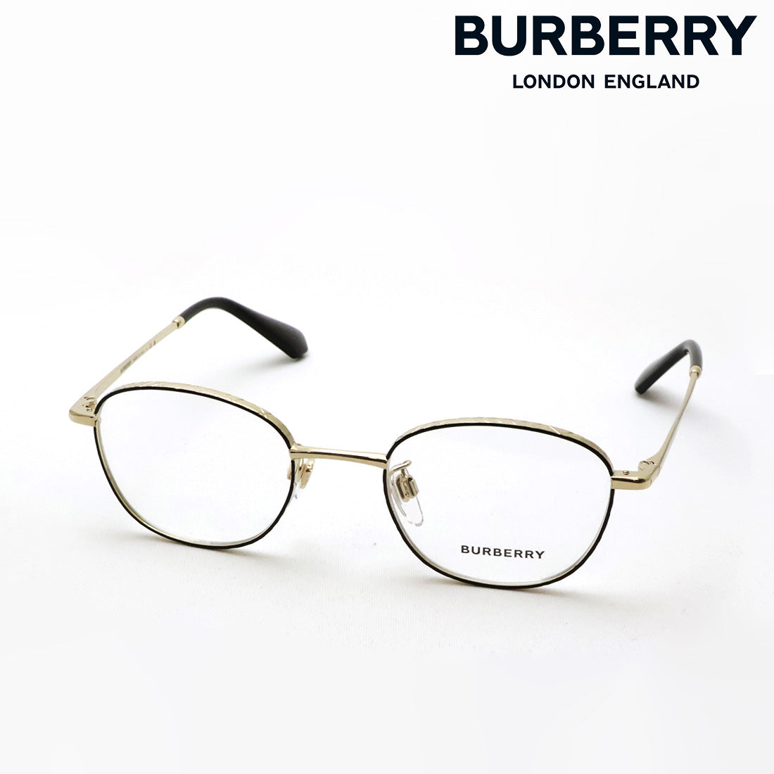 バーバリー メガネ BURBERRY BE1403D 1326 48 ボストン ブラック系 ゴールド系