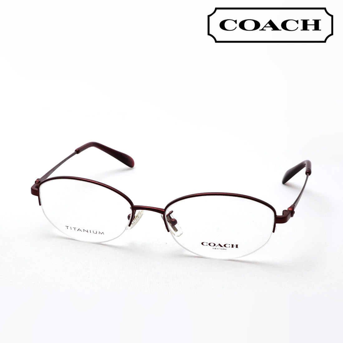 コーチ メガネ COACH HC5207TD 9413 52 オーバル ハーフリム レッド系