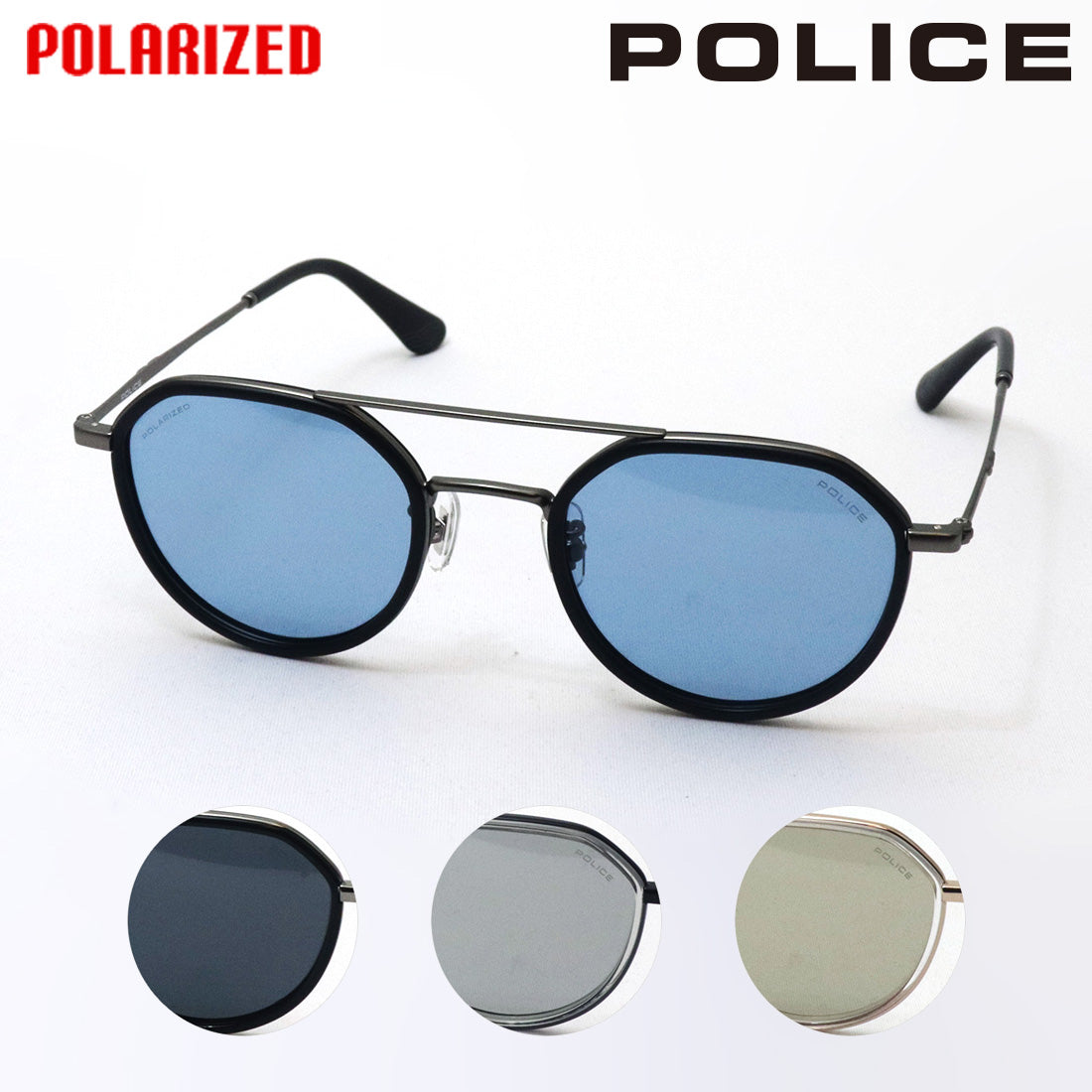 ポリス 偏光サングラス POLICE SPLQ11J ORIGINS LITE オリジンライト クラウンパント ツーブリッジ