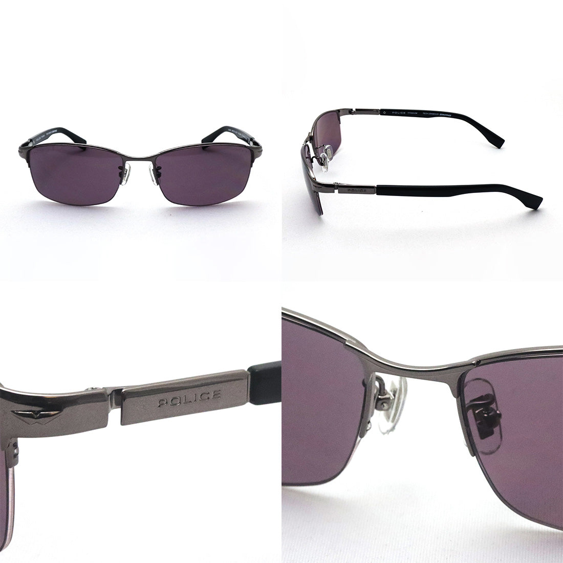ポリス 偏光サングラス POLICE×SWANS SPLT76J CHAMP Tech Lenses Collection ジャパンモデル スクエア