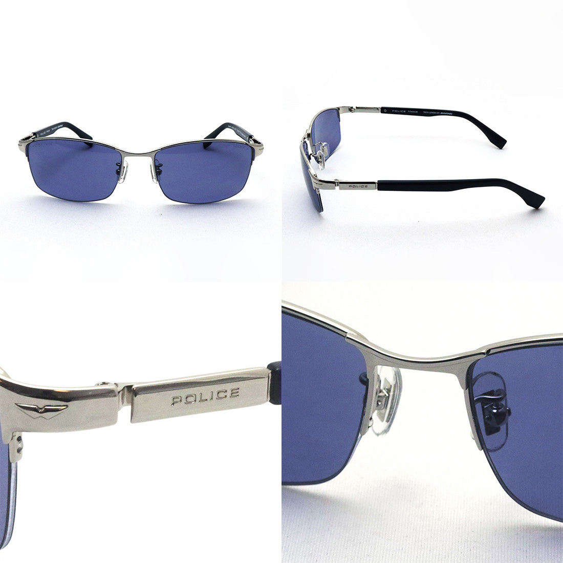 ポリス 偏光サングラス POLICE×SWANS SPLT76J CHAMP Tech Lenses Collection ジャパンモデル スクエア