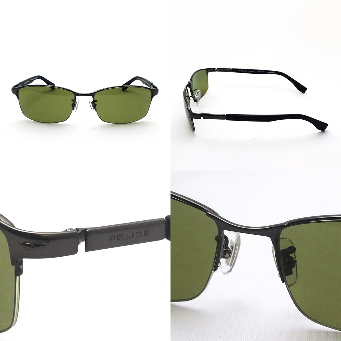 ポリス 偏光サングラス POLICE×SWANS SPLT76J CHAMP Tech Lenses Collection ジャパンモデル スクエア