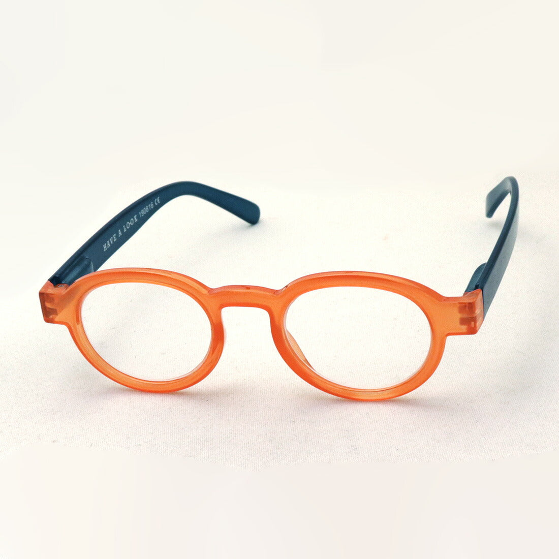 Hub Arrouch HAVE A LOOK Reading Glass CIRCLE TWIST Orange Blue
