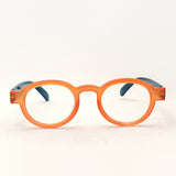 Hub Arrouch Tenga un vistazo a Reading Glass Circle Twist Orange Blue