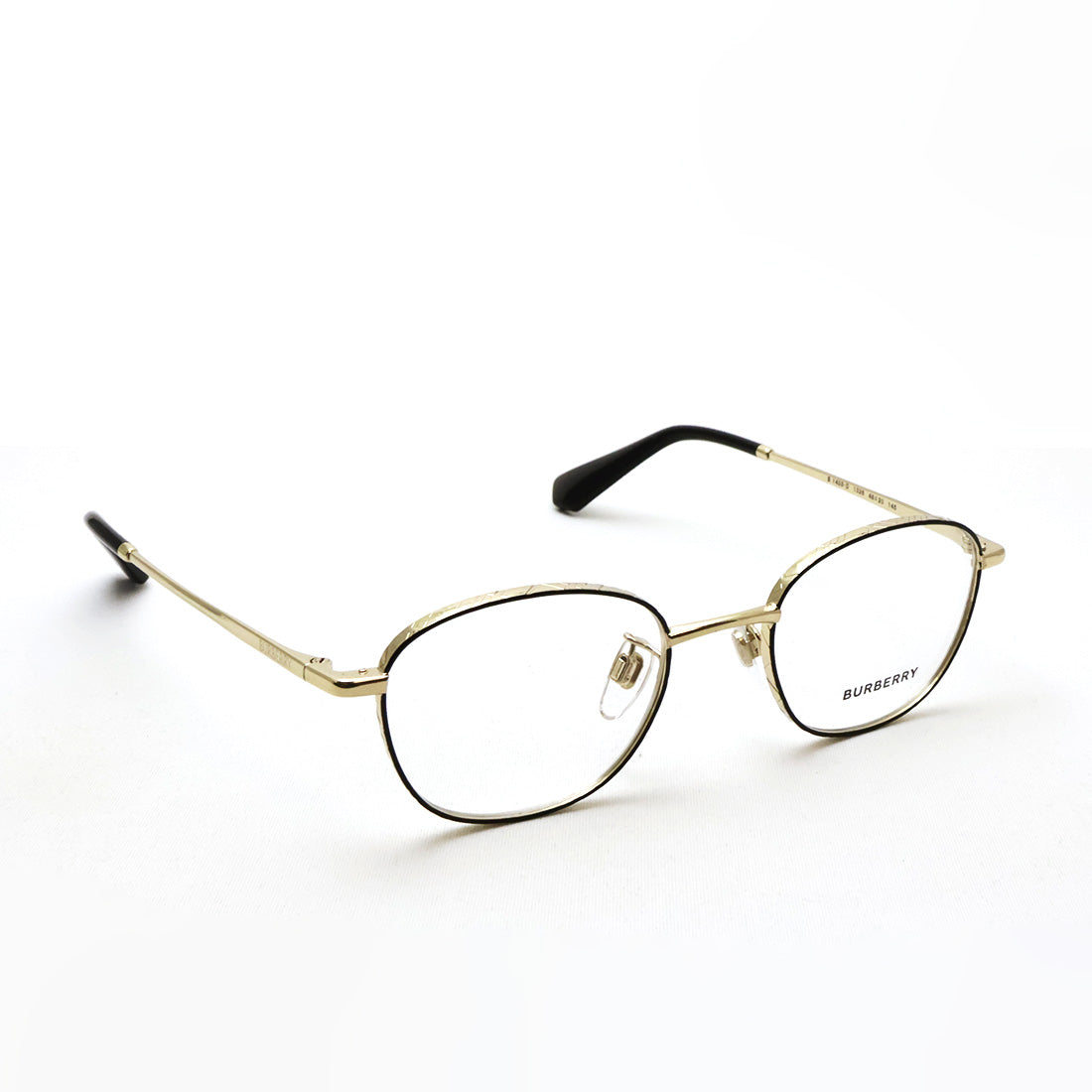 バーバリー メガネ BURBERRY BE1403D 1326 48 ボストン ブラック系 ゴールド系