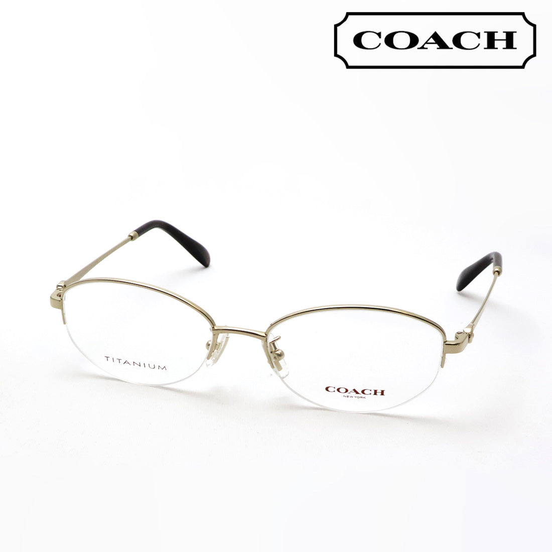 コーチ メガネ COACH HC5207TD 9005 52 オーバル ハーフリム ゴールド系