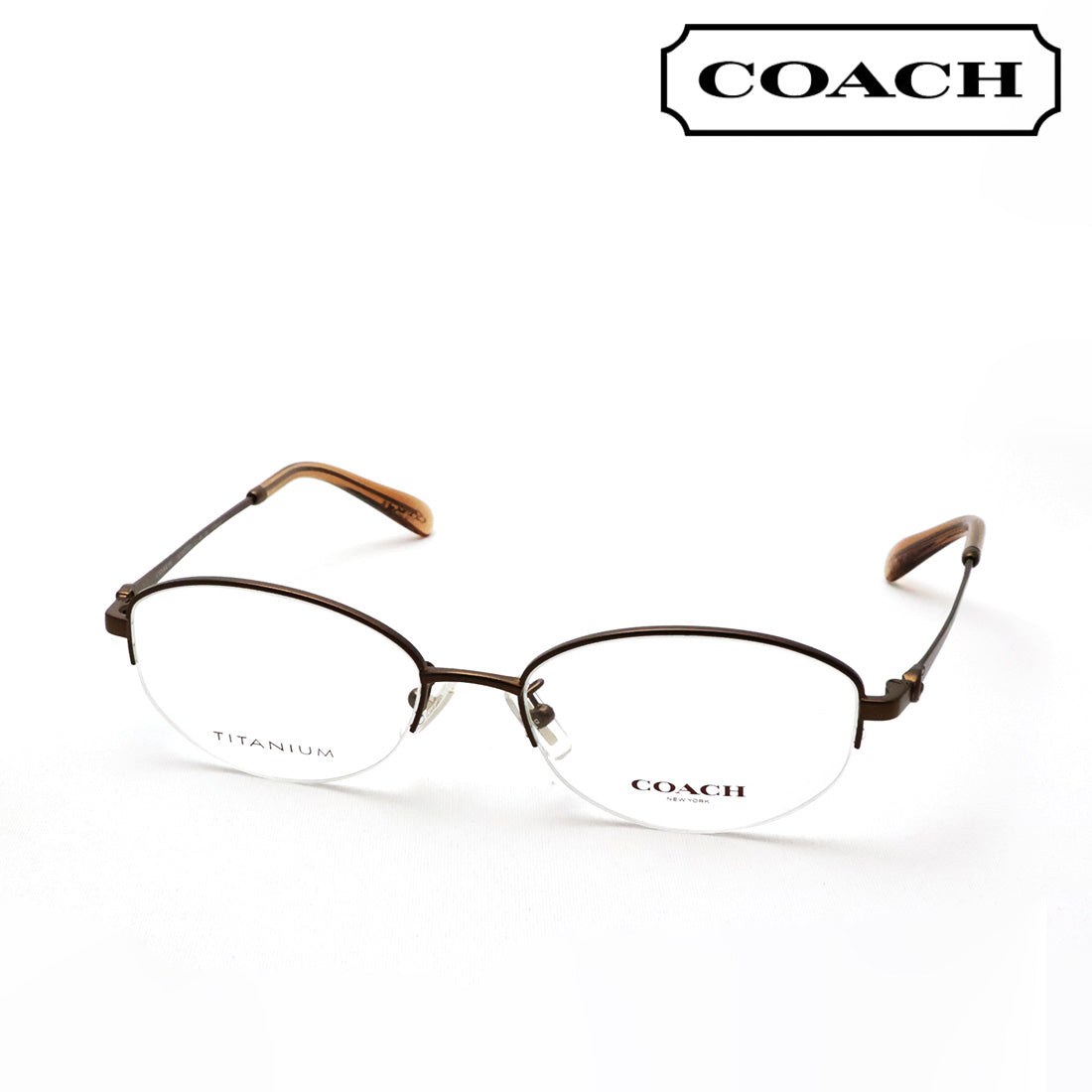 コーチ メガネ COACH HC5207TD 9410 52 オーバル ハーフリム ブラウン系