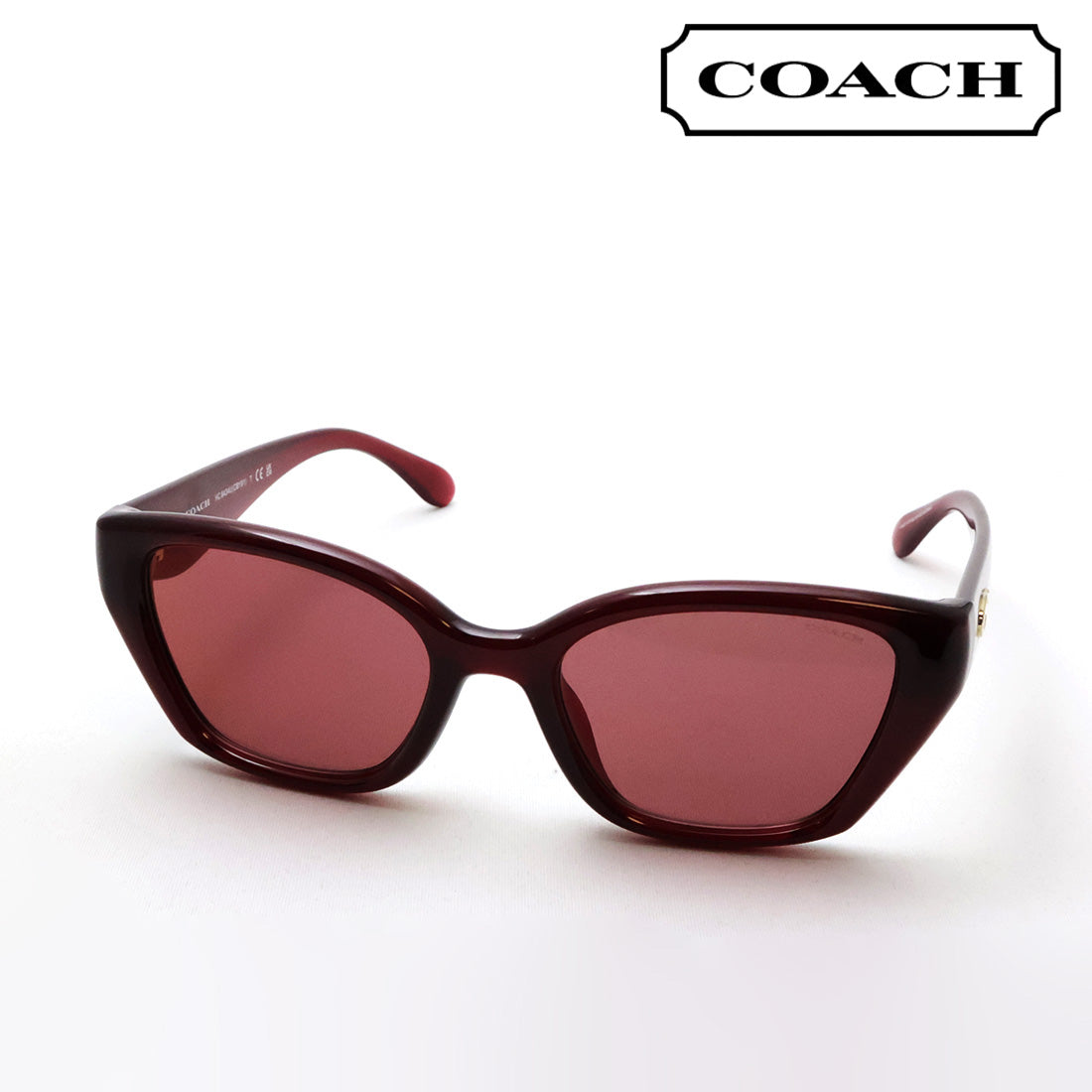 コーチ サングラス COACH HC8434U 5526D0 53 レディース ウェリントン レッド系