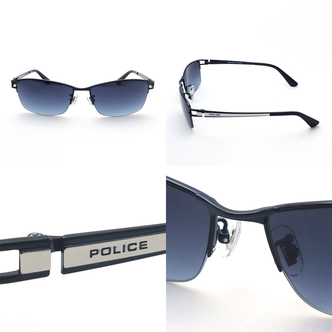 ポリス サングラス POLICE SPLQ03J JET ジェット スクエア ハーフリム