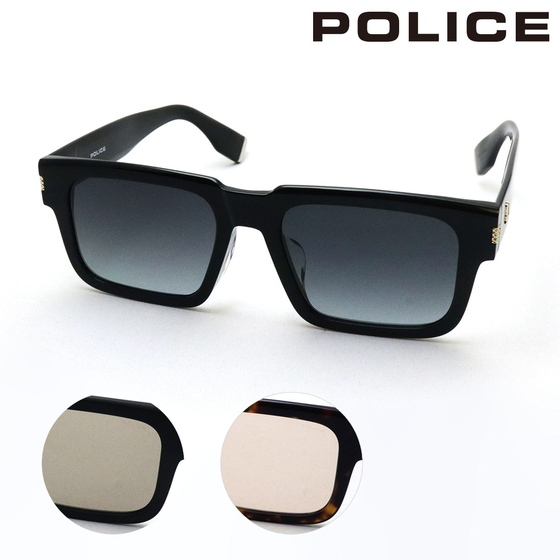 ポリス サングラス  POLICE SPLT94K アジアンモデル スクエア