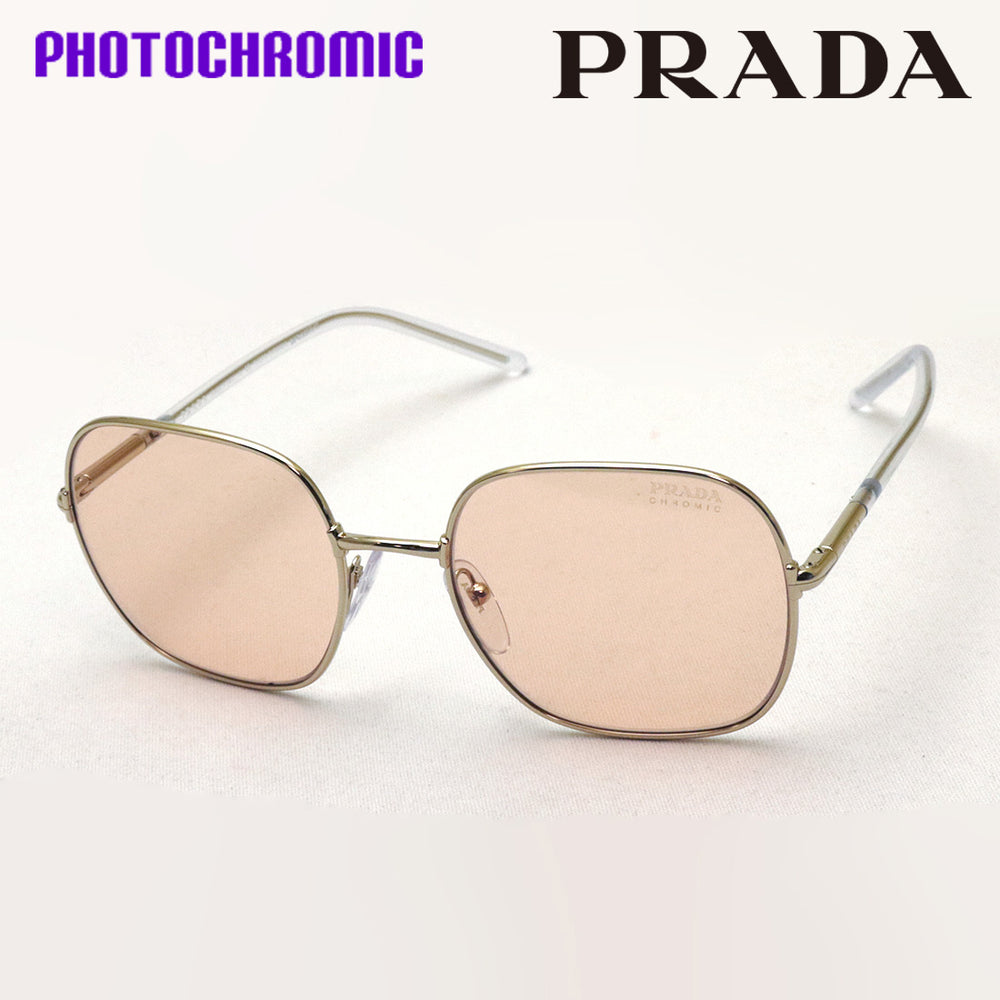 prada サングラス PRADA PR A07S 1AB5S0 Black Silver Logo Dark Grey Lens Sunglasses