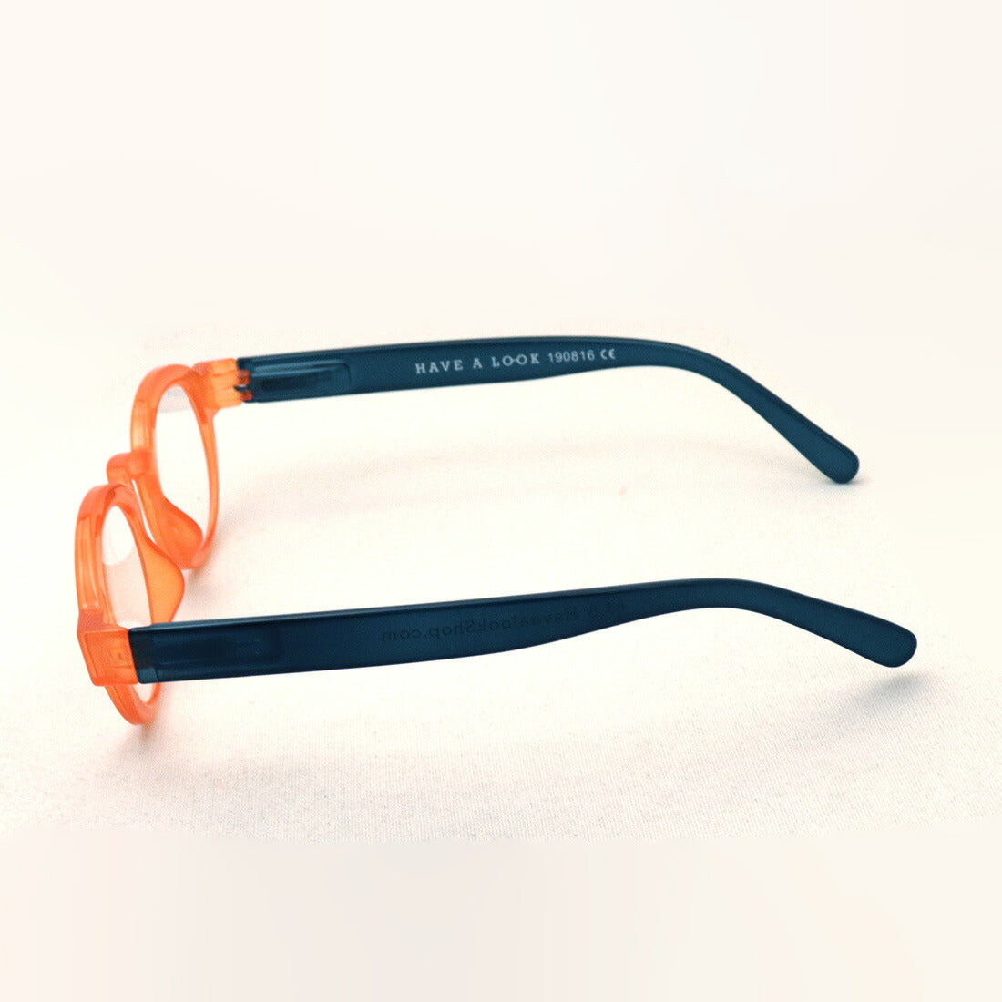 Hub Arrouch HAVE A LOOK Reading Glass CIRCLE TWIST Orange Blue